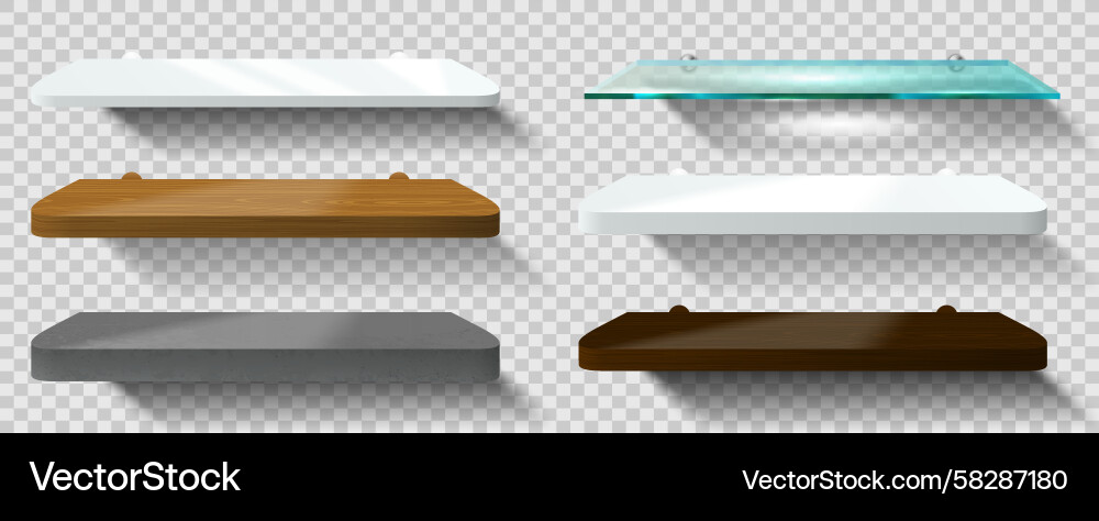 Isolated Shelf Set - Transparent Background Vector Image