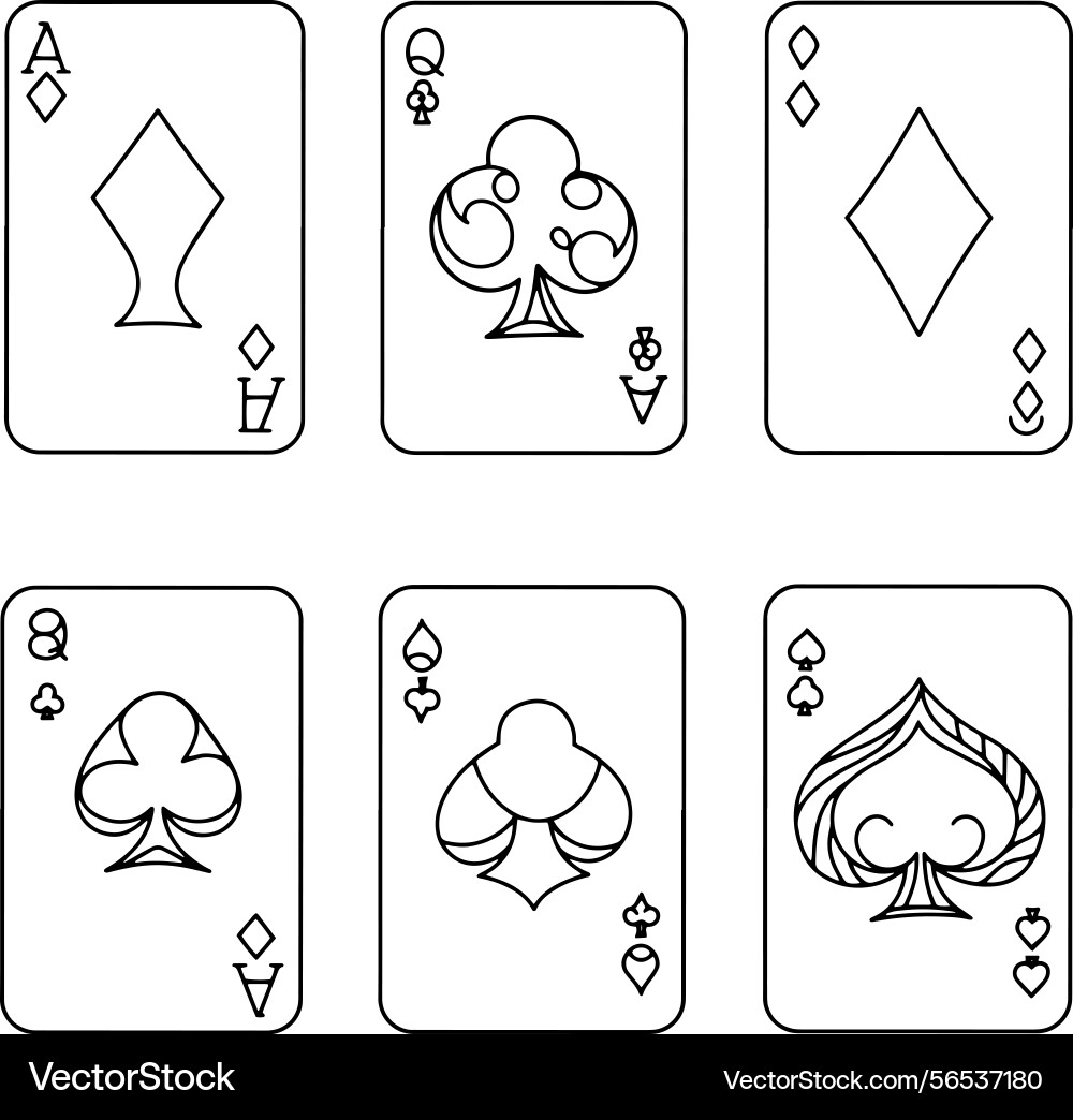 Playing card drawing tutorial learn to sketch Vector Image