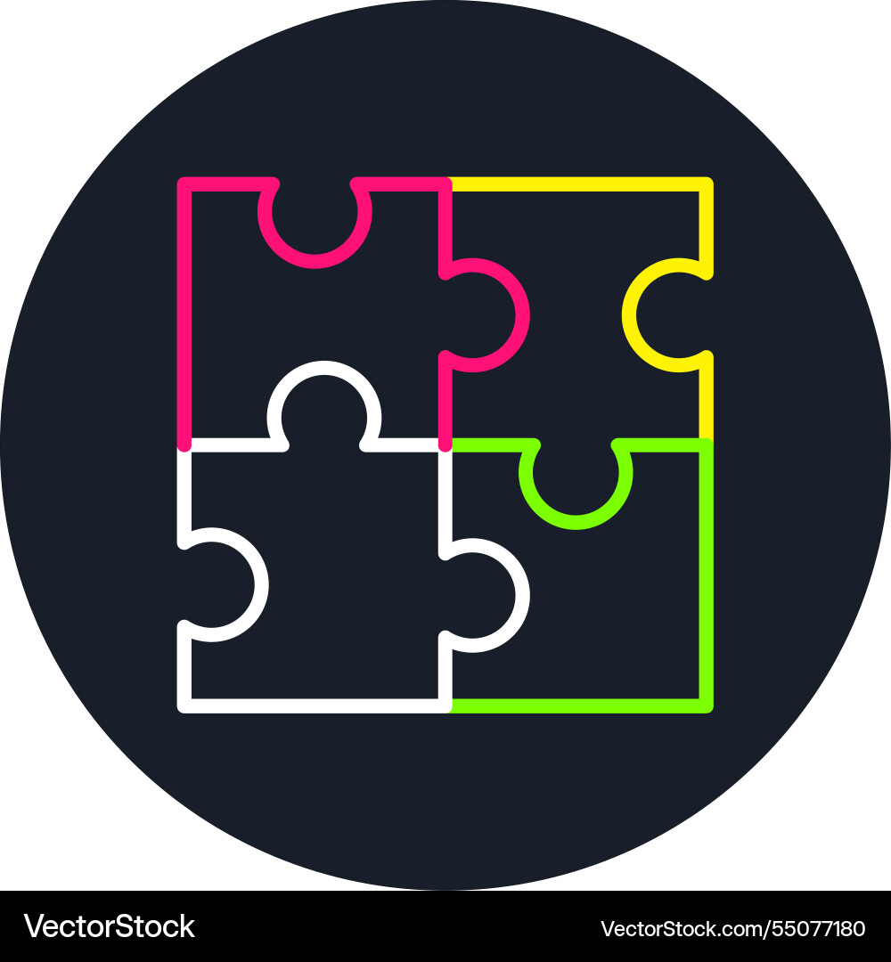 Puzzle line multi color icon Vector Image