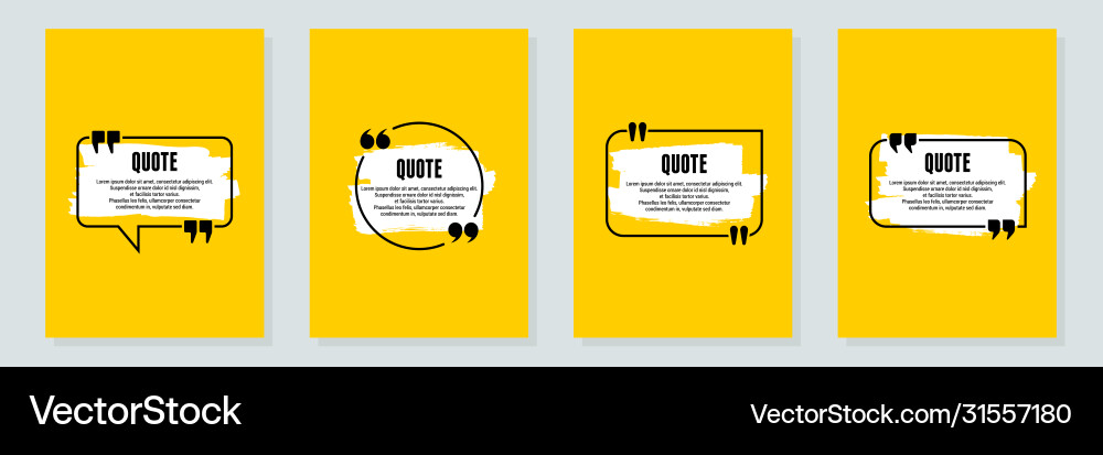 Quote frames blank templates set text in brackets Quote frames blank templates set text in brackets vector image
