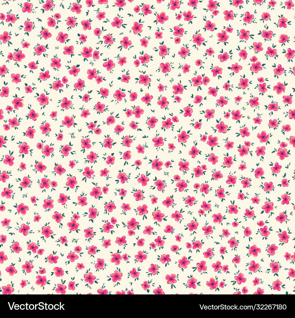 Red Floral Seamless Pattern vector image