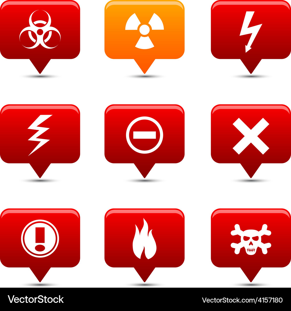 Warning buttons Vector Image