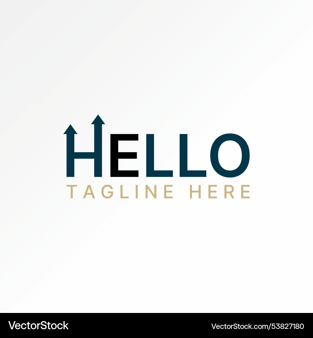 Word text hello with graph trend step arrows Word text hello with graph trend step arrows vector image