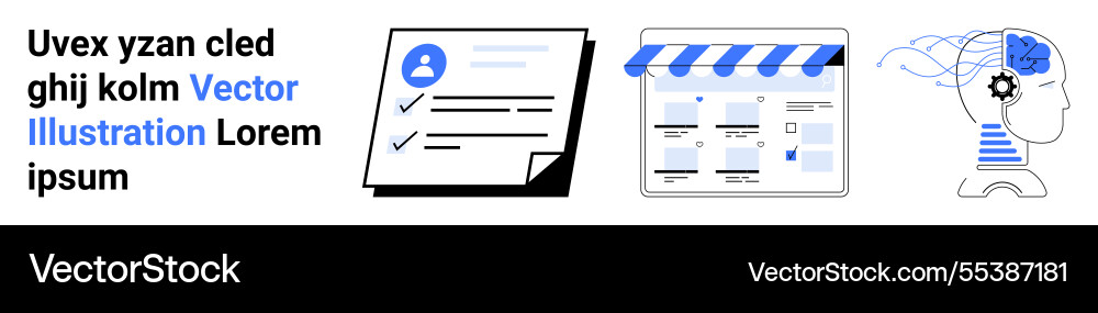 Business document website layout and ai brain Business document website layout and ai brain vector image