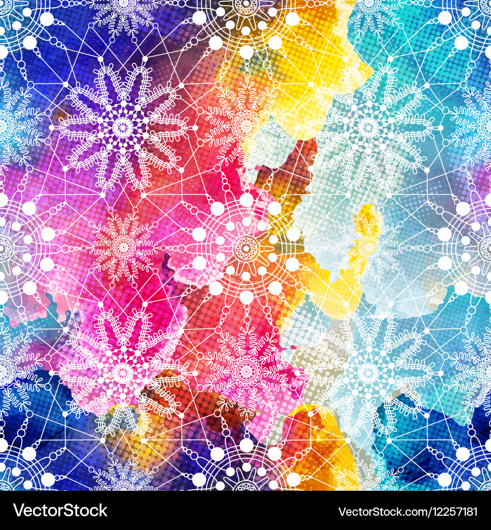 Colorful Snowflake Pattern vector image