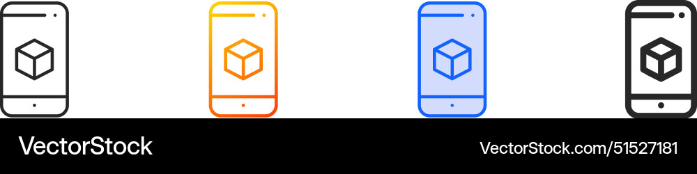 Cube iconthin linear gradient blue stroke Cube iconthin linear gradient blue stroke vector image