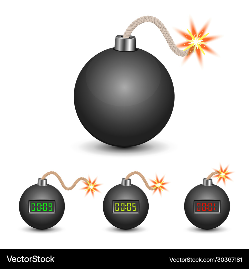 Exploding Timer Bomb Vector Image