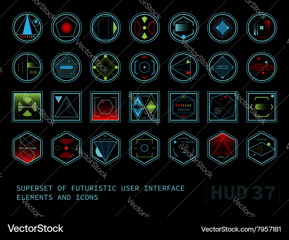 Futuristic touch screen user interface hud vector image