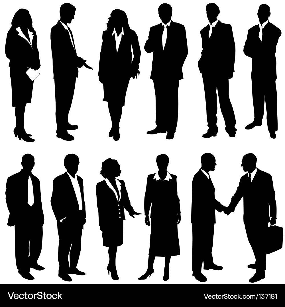 Geschäftsleute Silhouettes Vektorbild