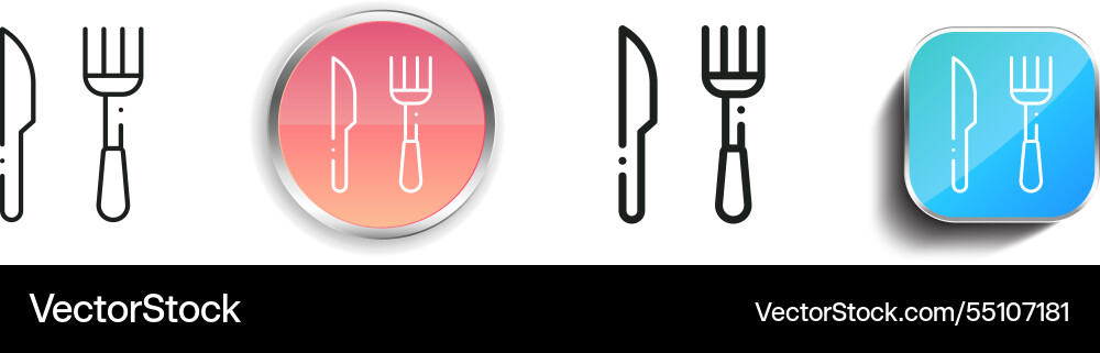 Knife icon thin linear regular and button style vector image