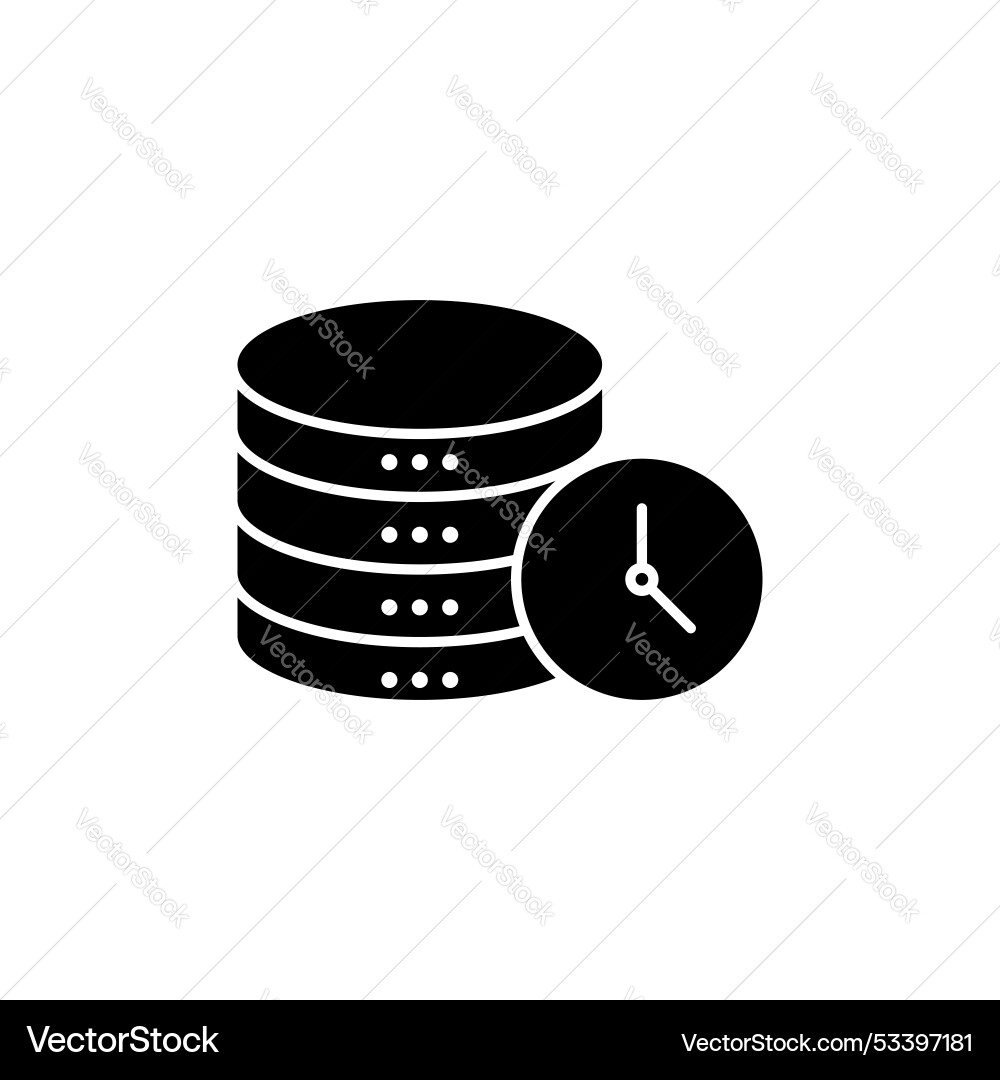 Real time data line icon isolated on white Real time data line icon isolated on white vector image