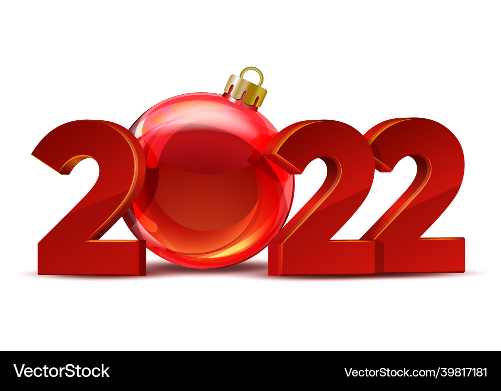 Red numbers design of greeting card with vector image