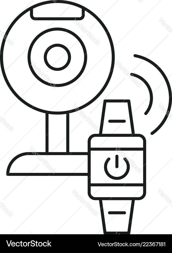 Smart web camera icon outline style Smart web camera icon outline style Vector Image