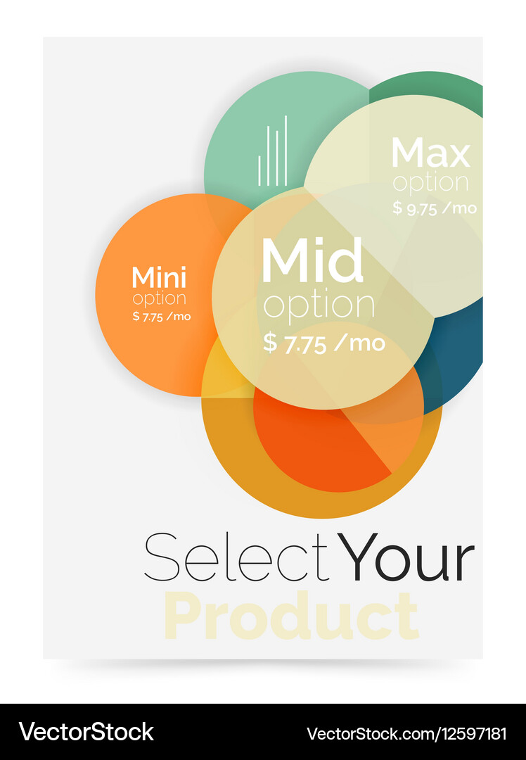 Transparent paper circles with option text Vector Image