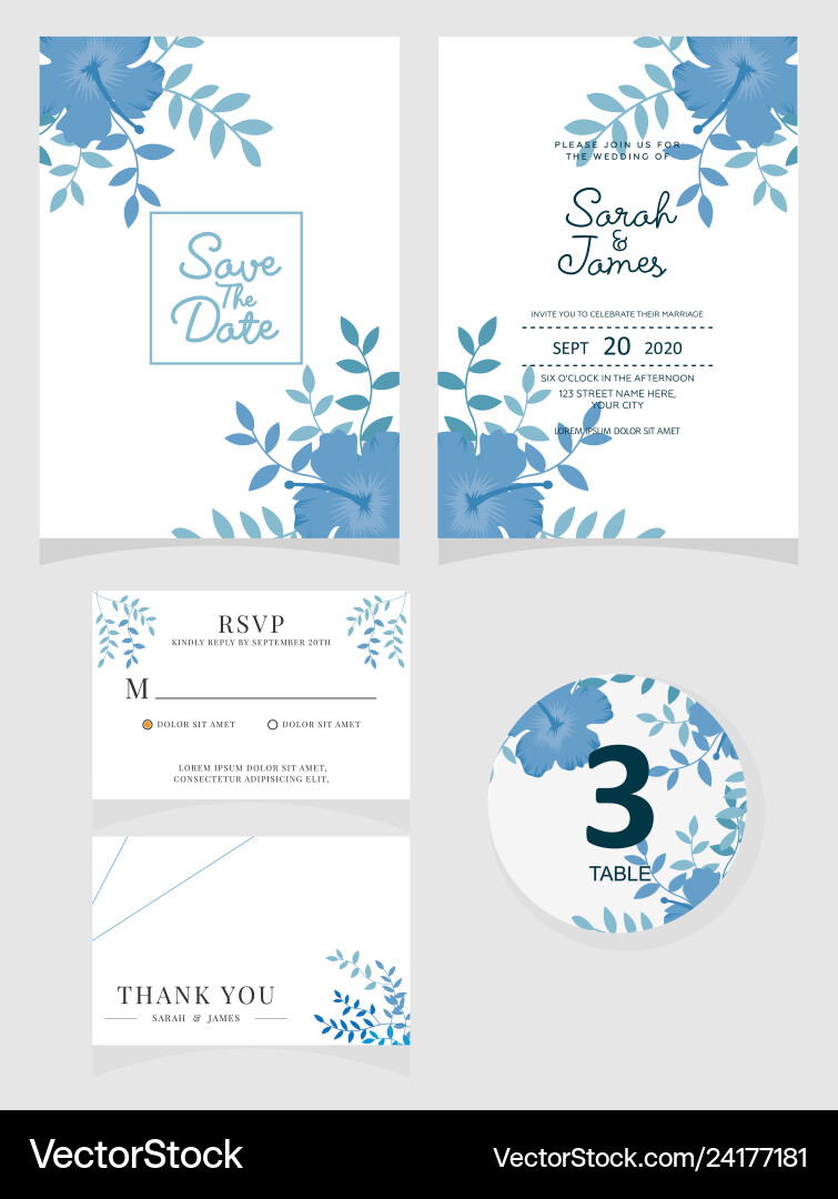 Wedding invitation card template modern vector image