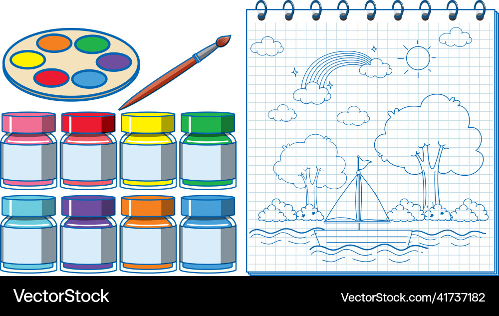 A notebook with doodle sketch design A notebook with doodle sketch design Vector Image