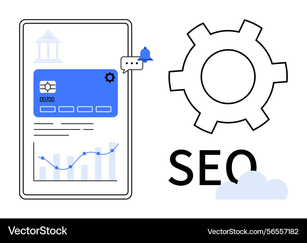 Digital dashboard with analytics and credit card Digital dashboard with analytics and credit card vector image