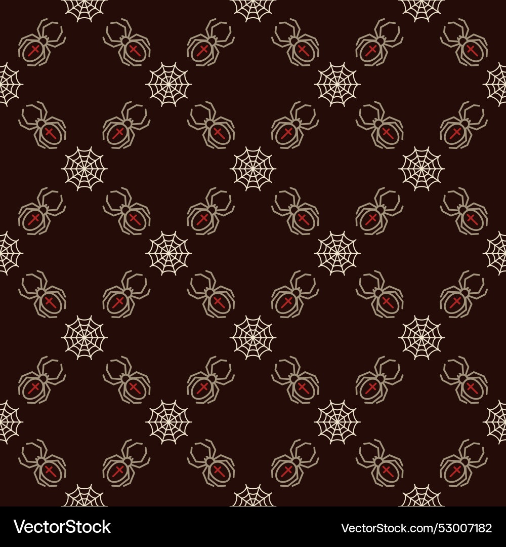 Geometric pattern with icons of spider web vector image