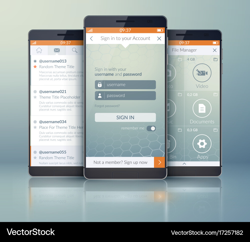 Mobile App UI Template vector image