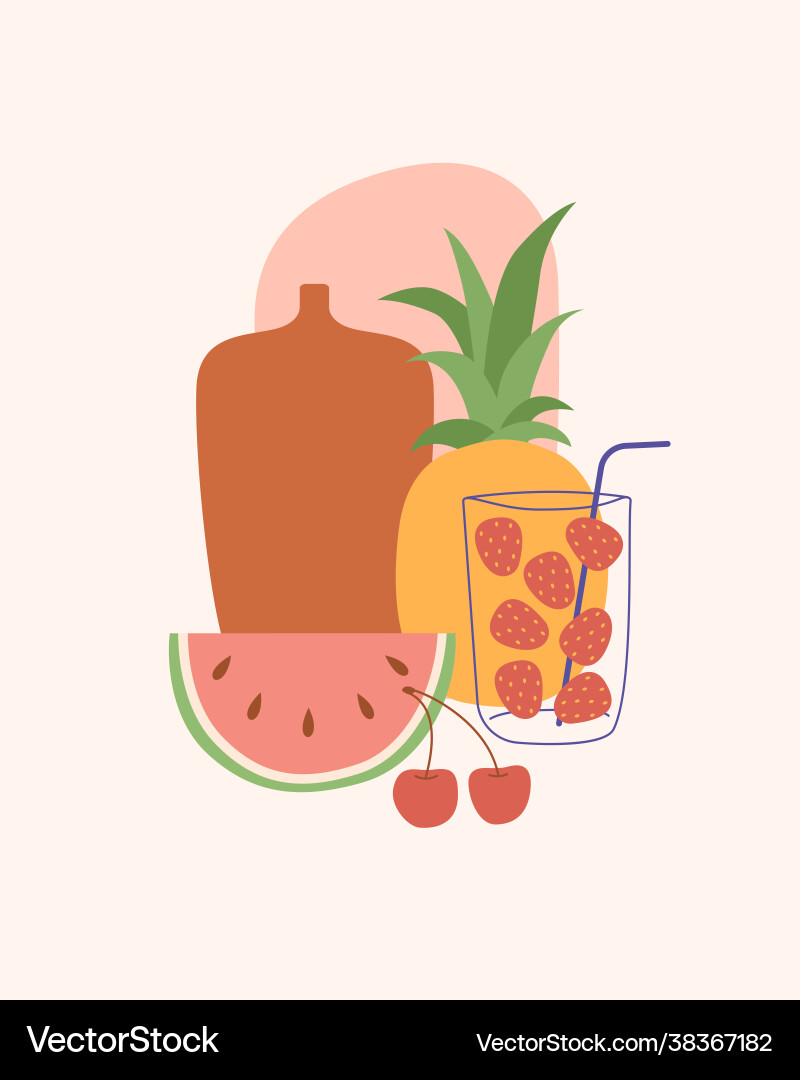 Modern minimalist contempporary art summer Modern minimalist contempporary art summer vector image