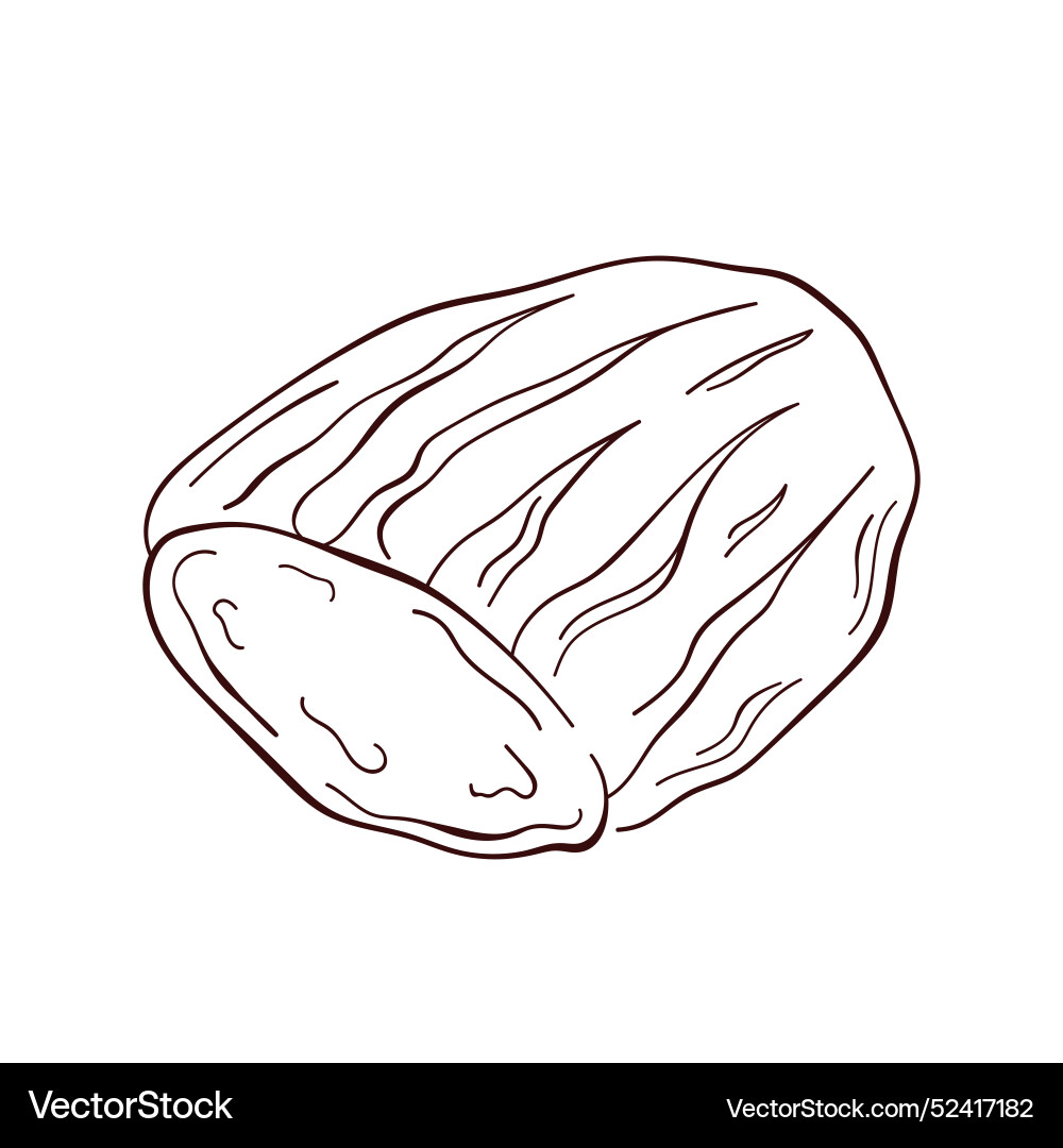 Sliced bread in line art style bakery product Vector Image