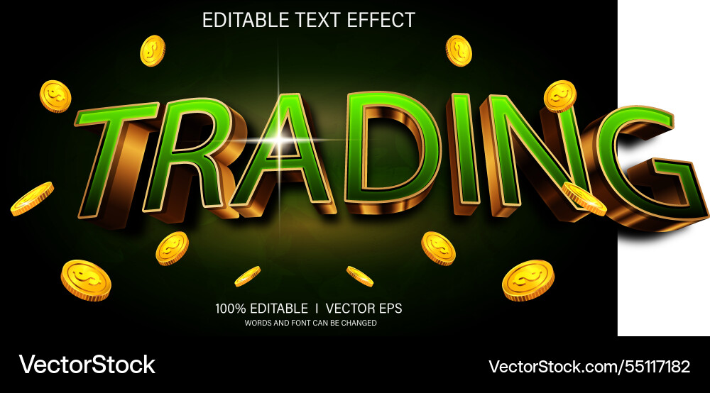 Trading 3d text effect with modern style design Trading 3d text effect with modern style design vector image