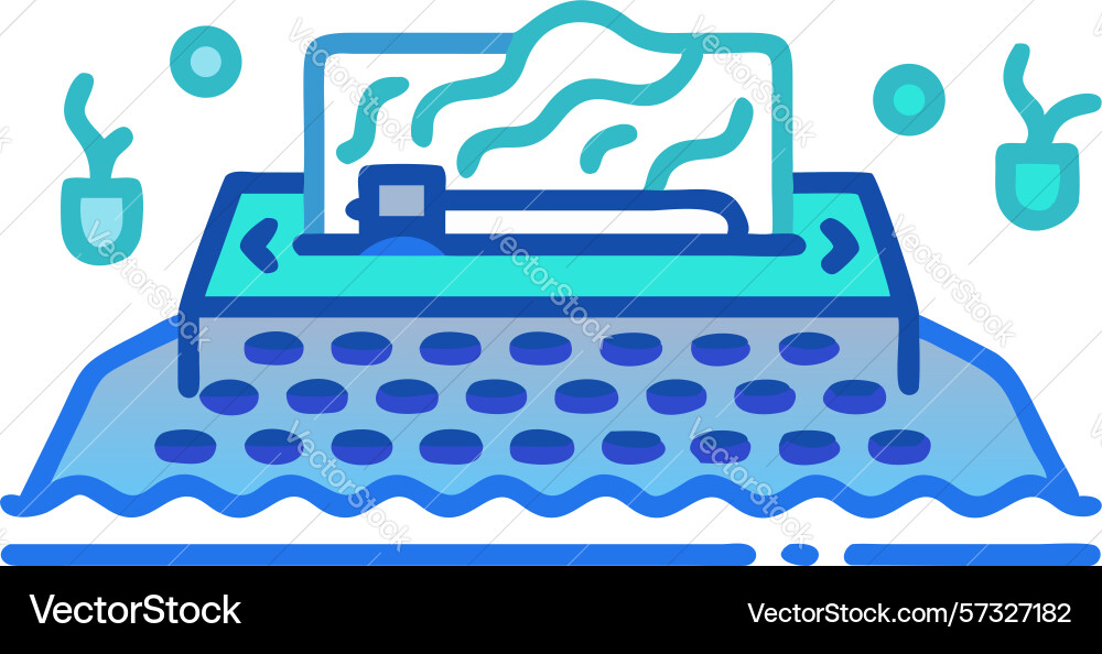 Typewriter with text and dripping ink design vector image