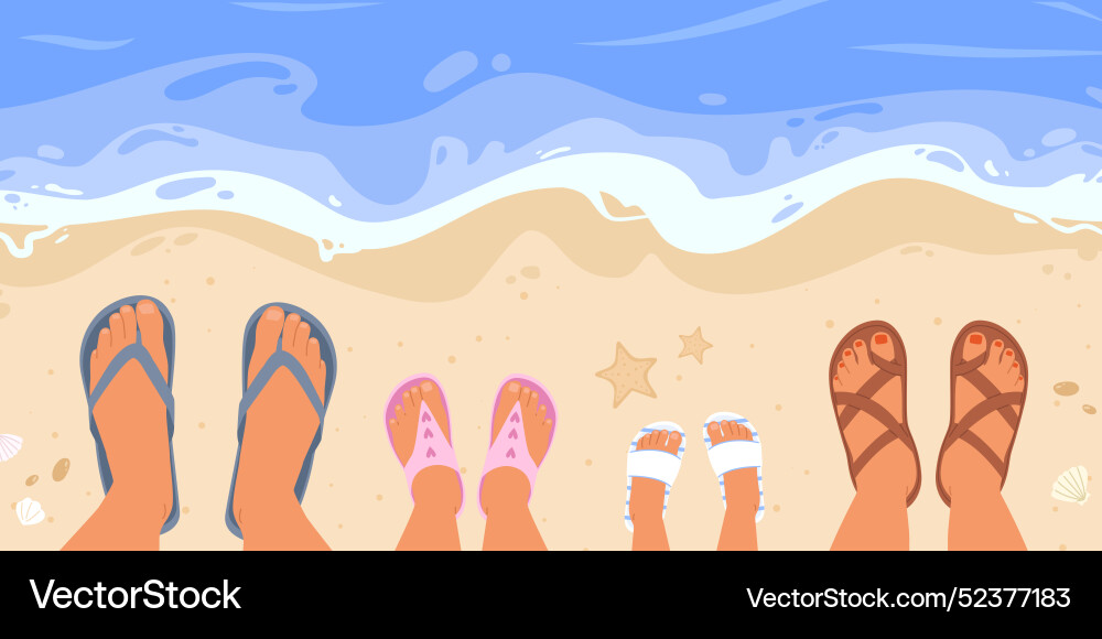 Family on beach seaside vacation parents Family on beach seaside vacation parents vector image