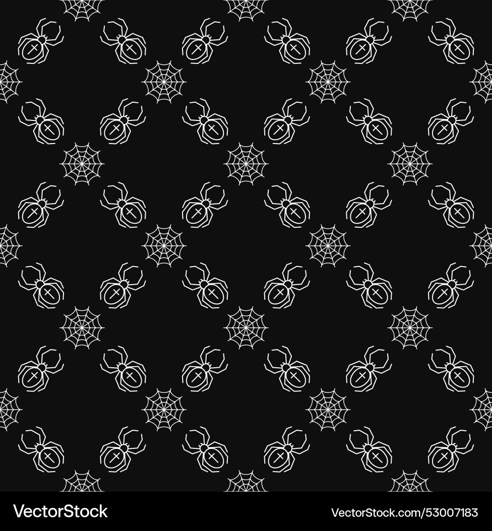 Geometric pattern with icons of spider web vector image