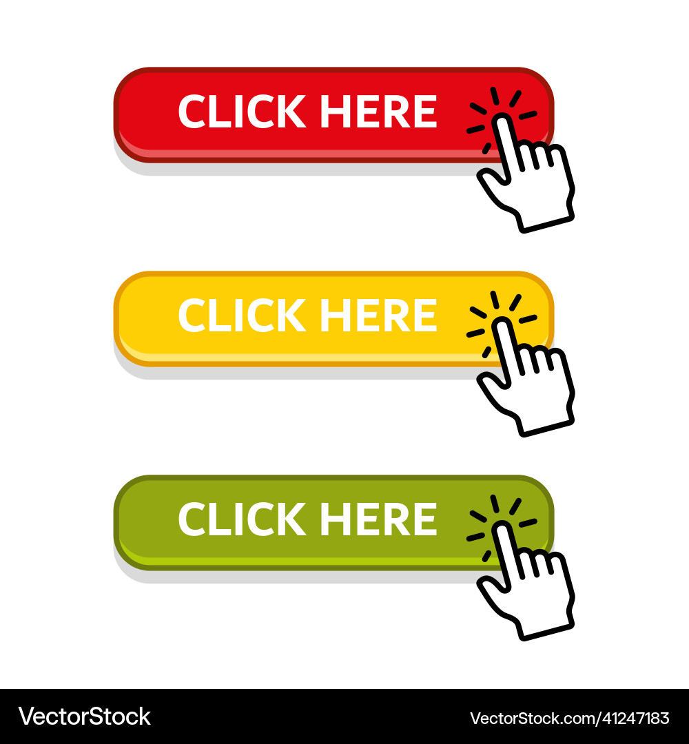 Hand Pointer Click Buttons - Set vektorbild