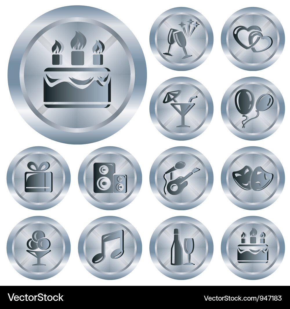 Party buttons Vector Image