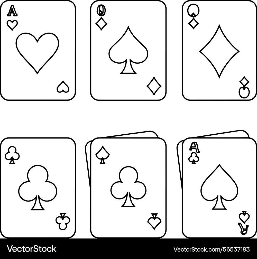 Playing card drawing tutorial learn to sketch Vector Image