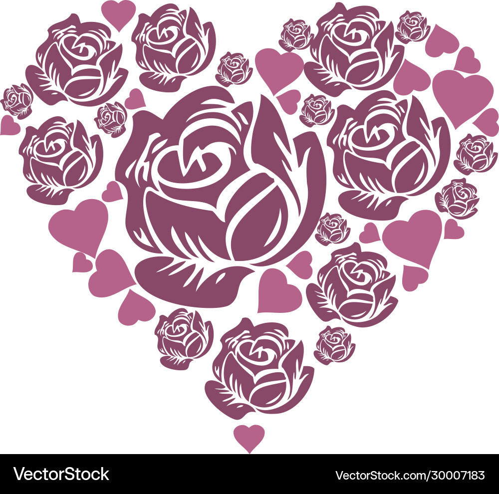 Rose heart Royalty Free Vector Image - VectorStock