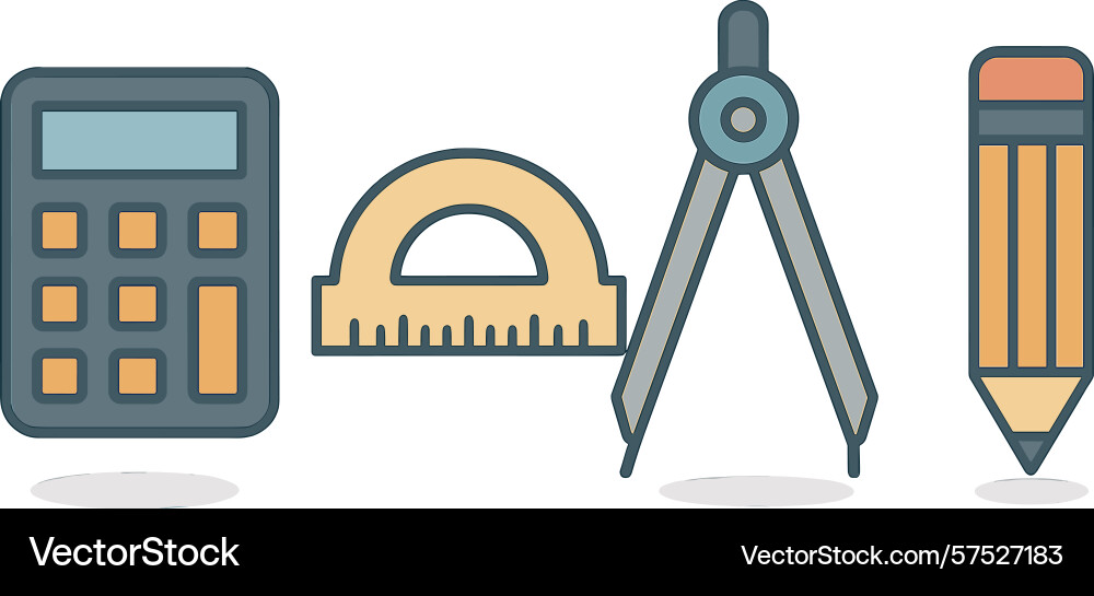 Tools for precise measurement and calculation vector image