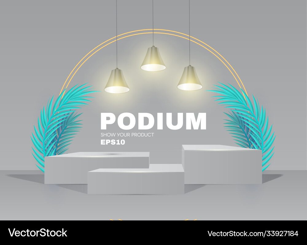 3d podium realistic minimal empty scene showcase 3d podium realistic minimal empty scene showcase vector image