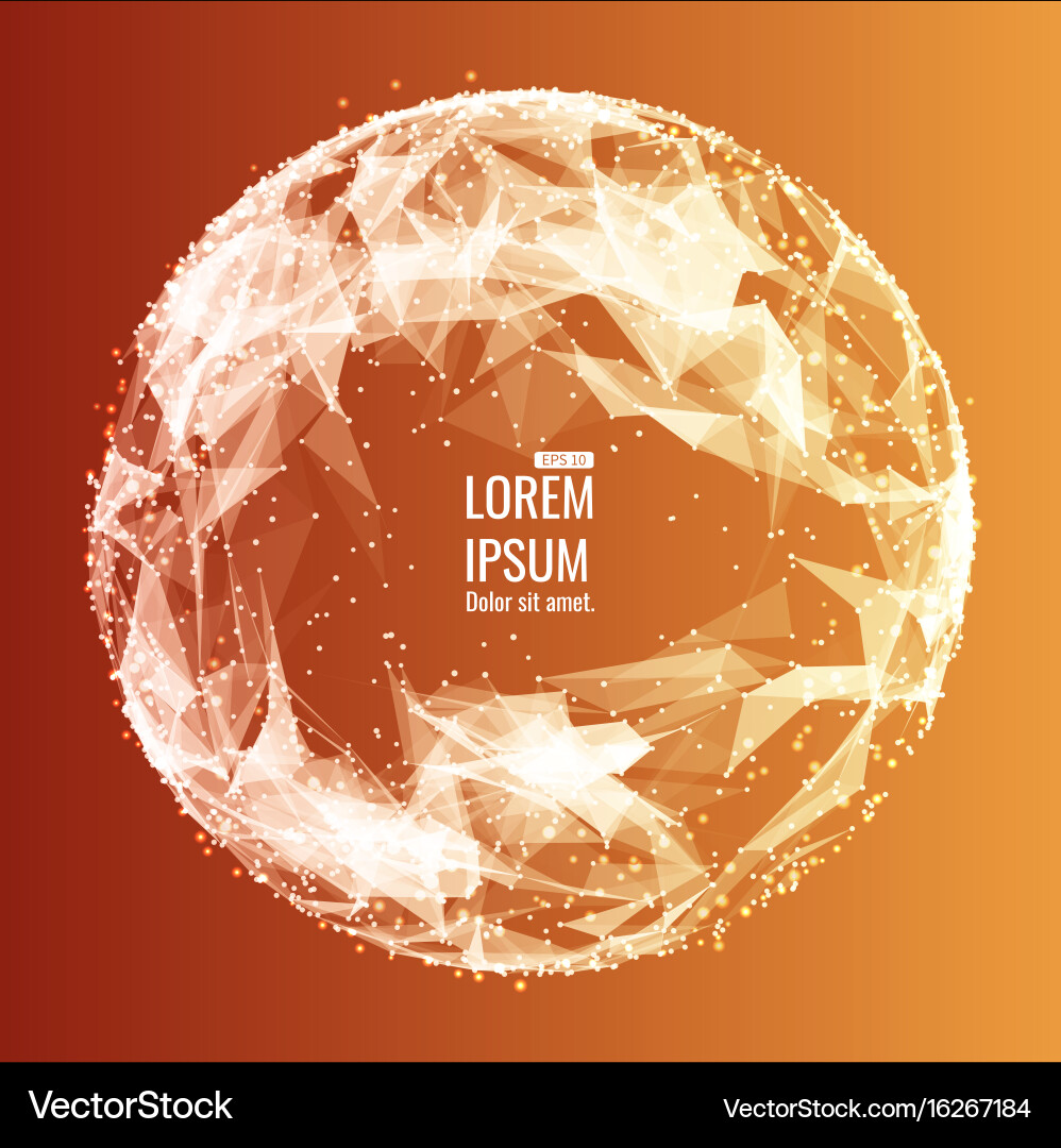 Abstract 3d illuminated distorted mesh sphere Vector Image