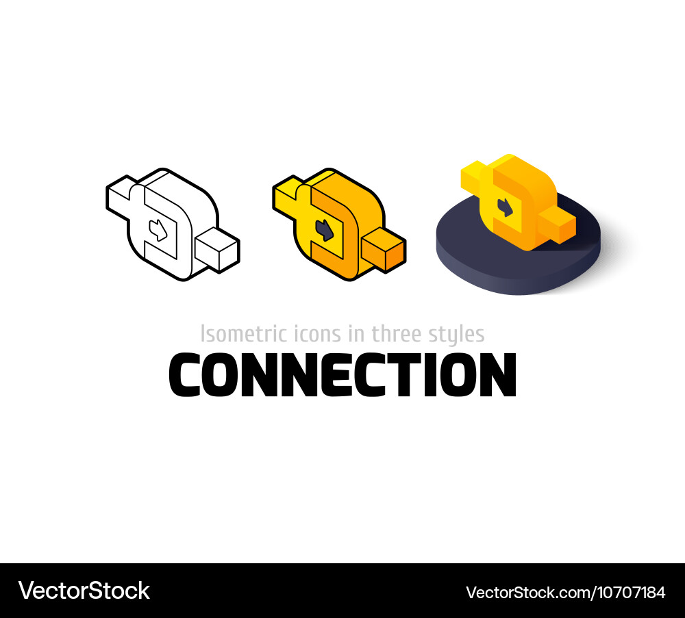 Connection icon in different style Vector Image