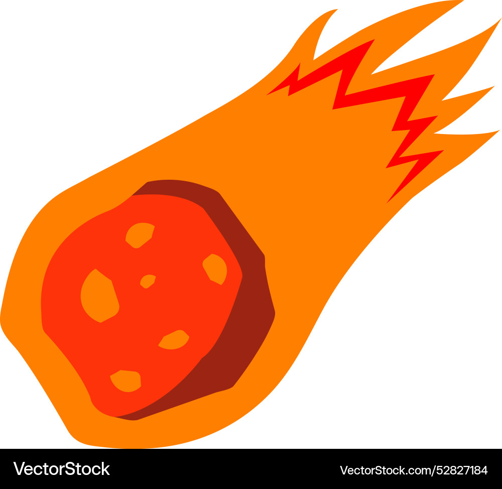 Falling meteorite color icon space disaster Falling meteorite color icon space disaster Vector Image