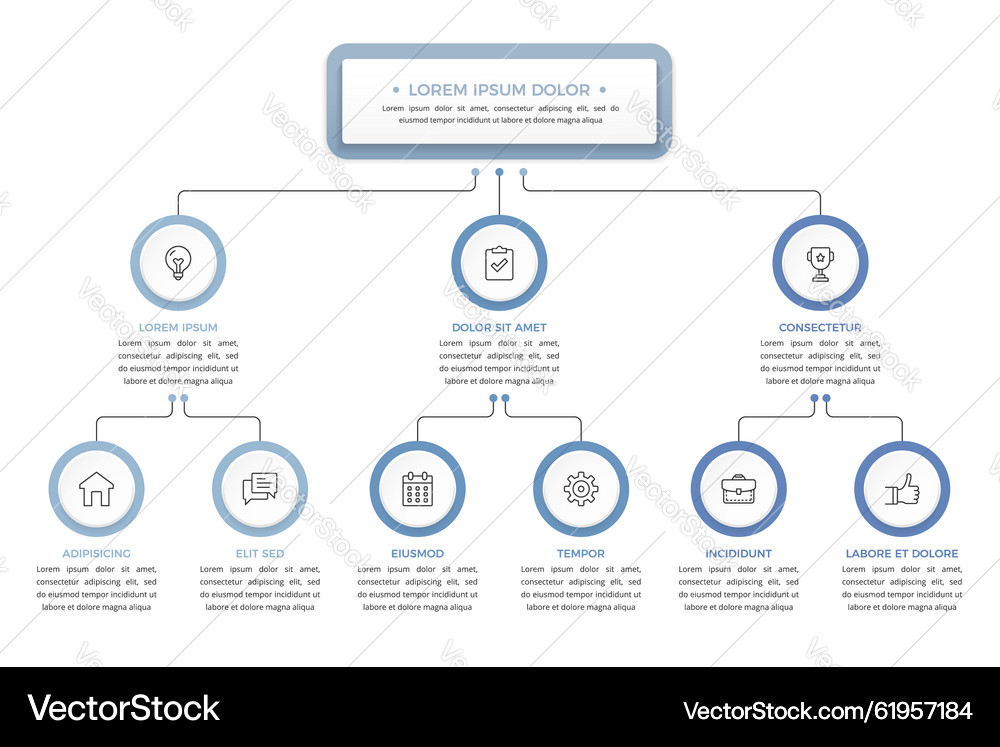 Hierarchical process flow infographic – Royalty-Free Vector | VectorStock