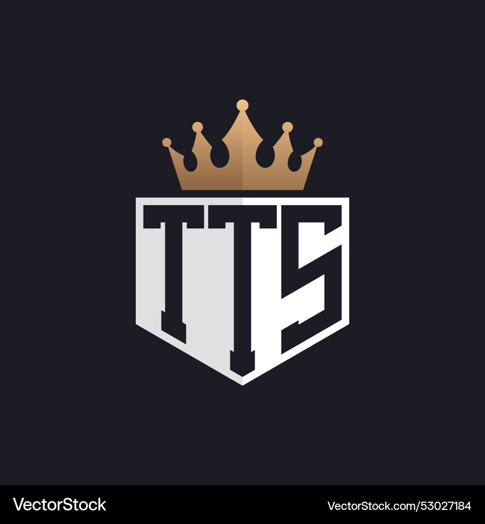 Luxury tts logo with crown elegant initials tts Vector Image