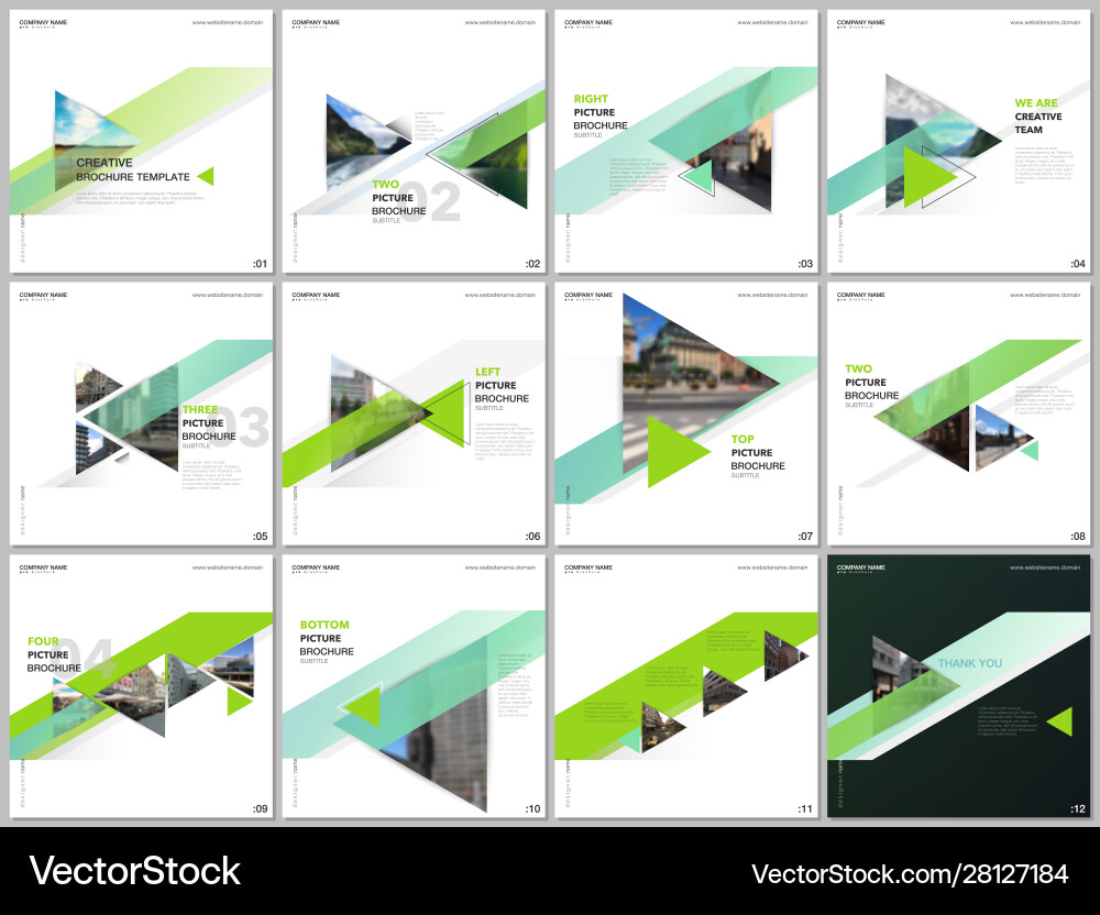 Minimal brochure templates with colorful triangles Minimal brochure templates with colorful triangles vector image