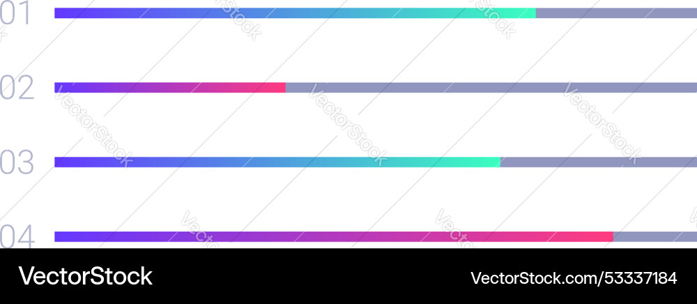 Minimalist chart showing progress with gradient vector image