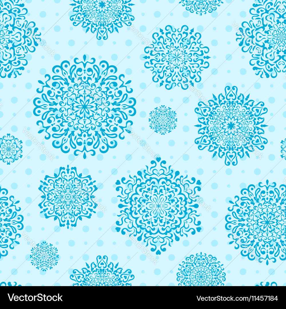 Seamless snowflake pattern vector image