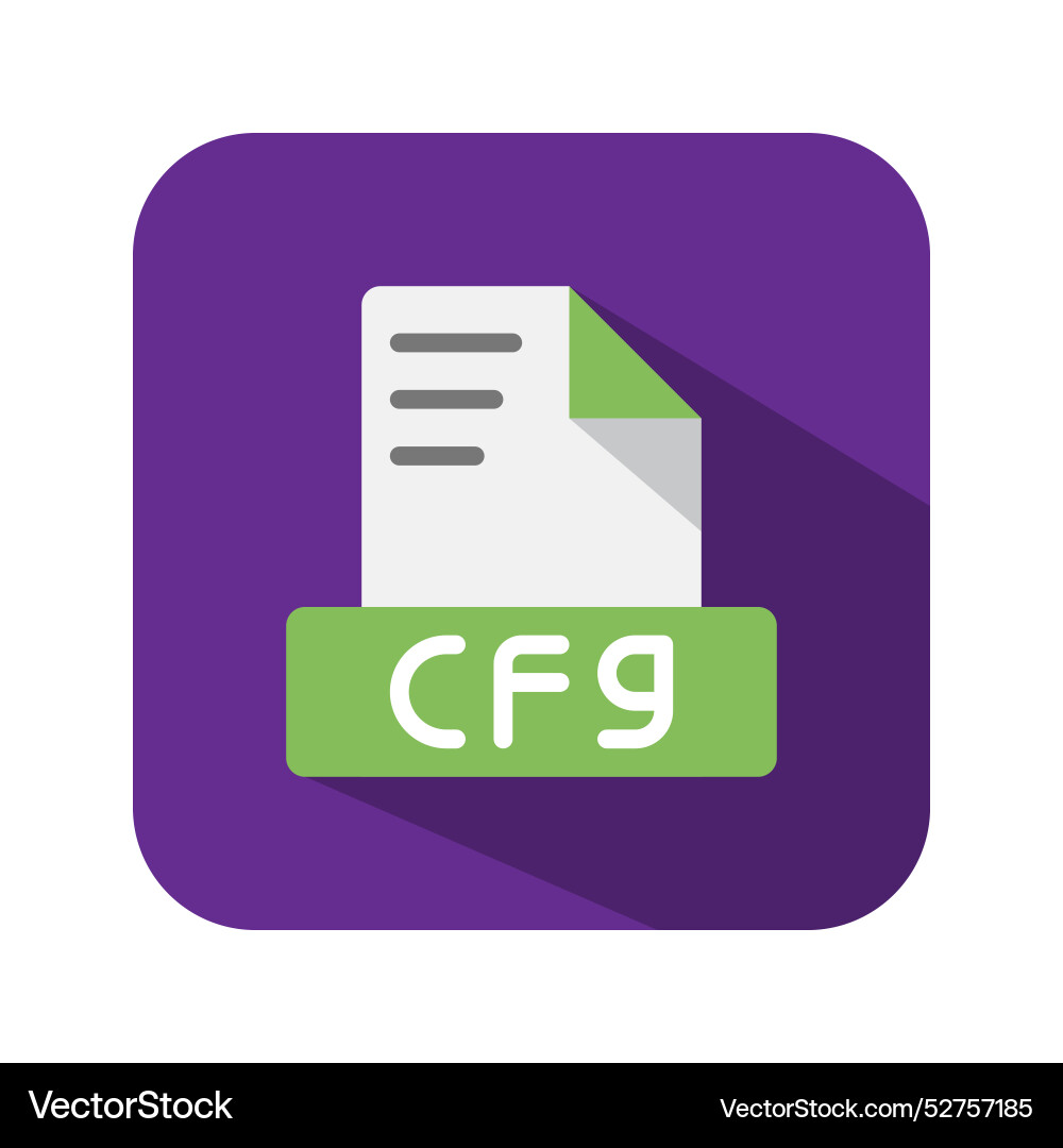 Cfg file type flat icon symbol archive document Cfg file type flat icon symbol archive document vector image