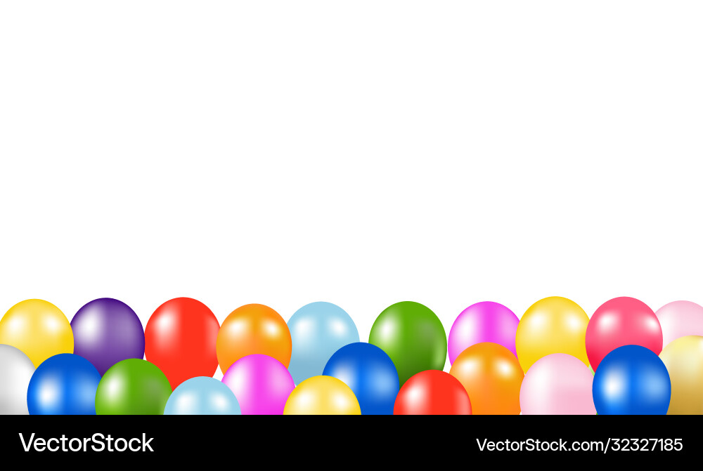 Colorful balloons border with white background Colorful balloons border with white background vector image