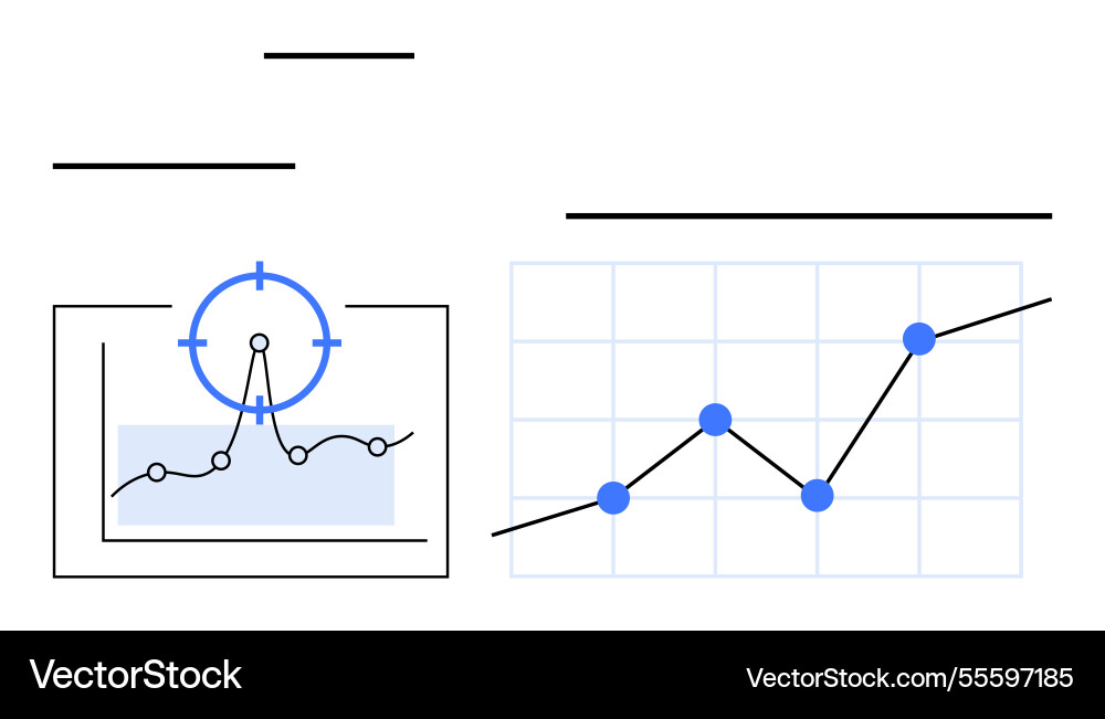 Data analysis with graphs highlighting growth Data analysis with graphs highlighting growth vector image