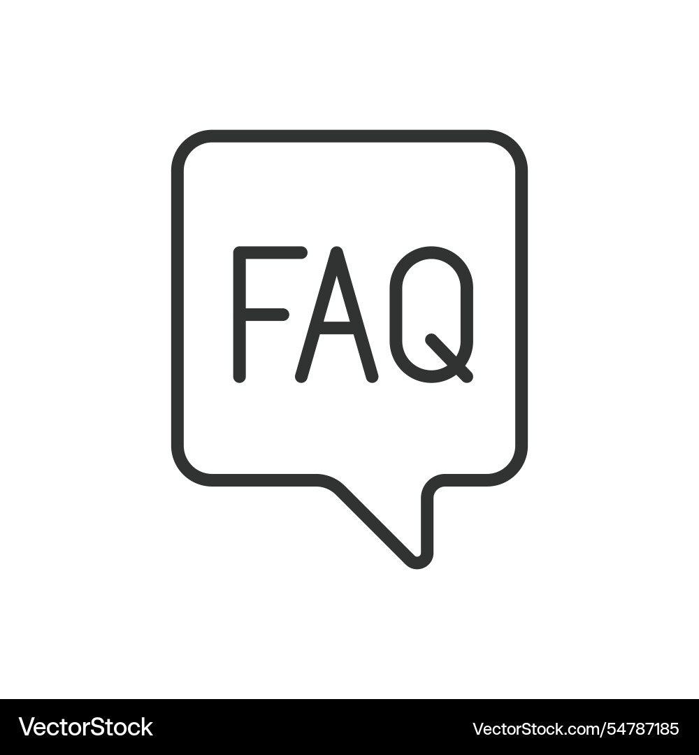 Faq bubble icon in line design Faq bubble icon in line design vector image