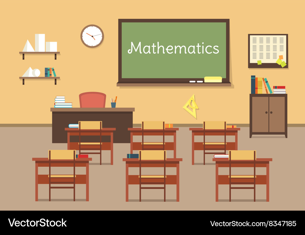 Flat of mathematic classroom vector image