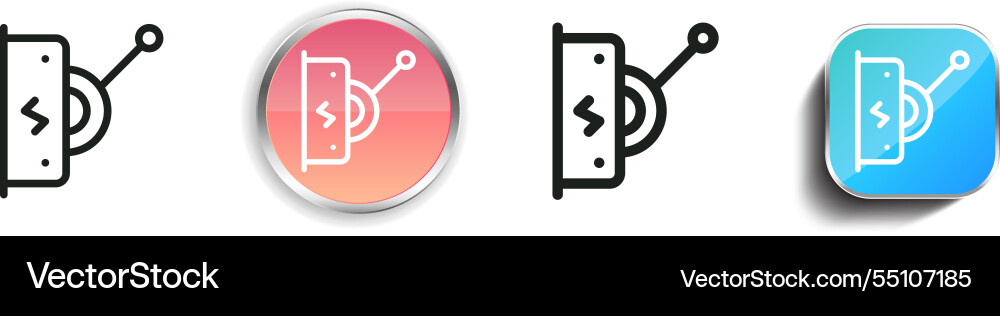 Knife switch icon thin linear regular and button vector image
