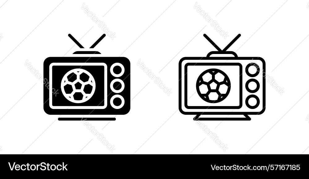 Online match stream icon set for digital viewing Vector Image